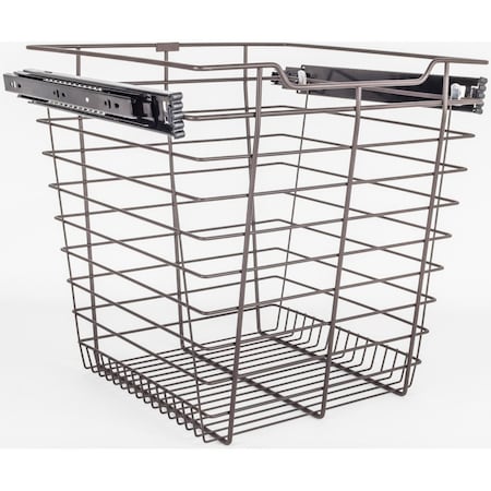 Hardware Resources Dark Bronze Closet Pullout Basket with Slides 14"Dx17"Wx17"H POB1-141717ORB
